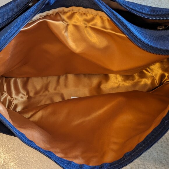 LeSportsac Blue/Golden Poker Dots Deluxe Everyday Bag Handbag - Picture 5 of 6